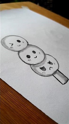 Cute & Easy Drawing Tutorial 💡🍡 #shorts #kawaii #cute