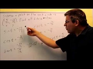 The Unit Circle and the Six Trigonometric Functions: Ex 1