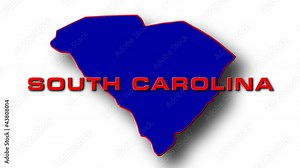 State of South Carolina map reveals from the USA map silhouette Stock Video