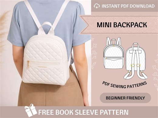 Mini Backpack Sewing Pattern / Backpack Pattern / Beginner Pattern / Cute Small Backpack / PDF Sewing Pattern / Easy Bag Pattern - Etsy