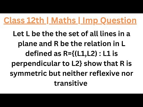 Let L be the the set of all lines in a plane and R be the relation in L defined as R={(L1,L2) : L1 i