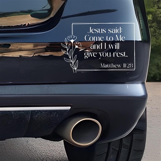 Matthew 11:28 Religious Christian Scripture Bible Verse Car Auto Window Decal Bumper Sticker - Etsy