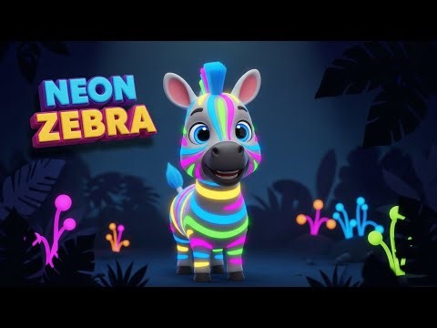 Neon Zebra 🦓✨ | Fun Animal Song for Kids | Nursery Rhymes & Baby Songs