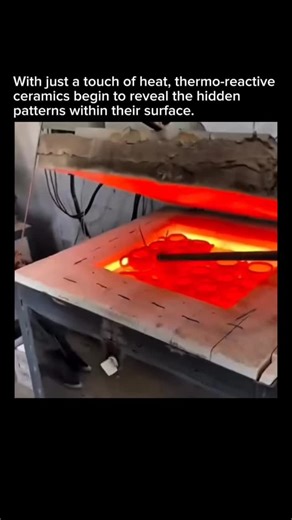 Technology | Science | History on Instagram: "Thermo-reactive ceramics have a hidden world that comes alive with heat. These specially engineered surfaces contain pigments or compounds that change color at precise temperatures, revealing designs, symbols, or gradients invisible when cool. As the material warms, the heat-sensitive layers react, creating a smooth, striking transformation that looks almost magical. This technology finds use in art, product design, safety indicators, and advanced en