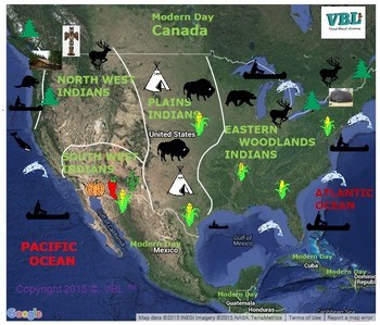 Native American Regions Visual Map | ESL-Friendly Resource for Distance Learning