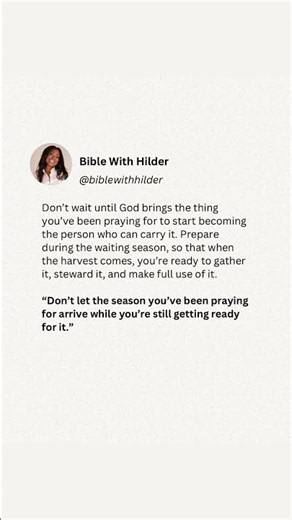 Prepare during the waiting season. Build the baskets before the bananas become ripe. #Prayer #jesus