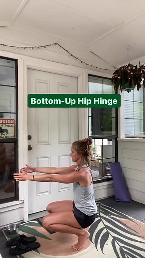 Finding a hinge from a standing position can be a challenge for some. Particularly those with hyper mobility, pelvic floor issues, back dominance (i.e. you use your back!) or quad dominance (ie. You never feel your butt or hamstrings!) And when a proper hinge cannot be found, the Glutes and Pelvic Floor don’t get a whole lot of love. The main point of the exercise is lost! However… When we find a hinge position from the floor—>up, tension is generated from the feet first. This is great for peopl