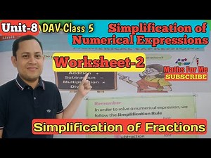 DAV Class 5 Maths | Ws-2 Unit-8 | Simplification of Numerical Expressions | Maths For Me