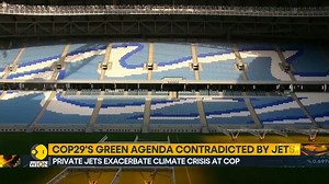 1.1K views · 13 reactions | #COP29: Hypocrisy takes centre stage at the global climate conference. Over 65 private jets ferried attendees to the event, including wealthy celebrities and corporate moguls all talking about Climate change. Shivan Chanana tells you more #ClimateChange | WION | Facebook