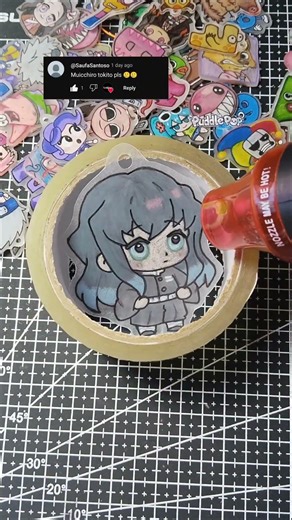 Muichiro Tokito Shrinky Dinks #shorts #demonslayer #shrinkydinks #shrinkplastic #kimetsunoyaiba
