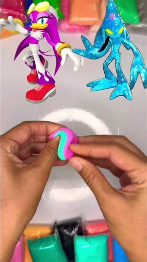Sonic Color Mix Challenge 💖💙 | Wave vs Rouge the Bat #shorts #clay #sonic