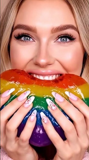 Rainbow Eating ASMR 🌈 Colorful Satisfying Crunch & Chew | No Talking #relaxingasmr #mukbang