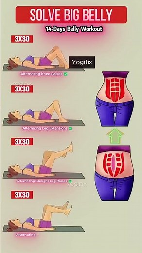 14 DAY Flat Belly Challenge! Solve Big Belly with Simple Ab Exercises No Equipment