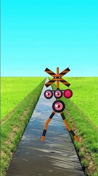 Railroad Crossings Build a Bridge Before Falling! #shorts #funny #roblox