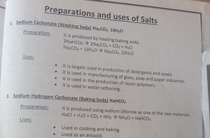Preparations and uses of SaltsSodium Carbonate (Washing Soda) ... | Filo