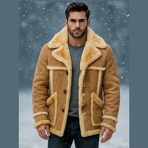 Men’s Sheepskin Fur Coat – Luxury Winter Jacket, Genuine Shearling Leather Overcoat, Warm Long Fur Lined Coat - Etsy