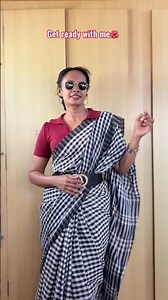 GRWM: Styling Check Saree with T shirt and Belt | Indo Western Saree Draping Hack