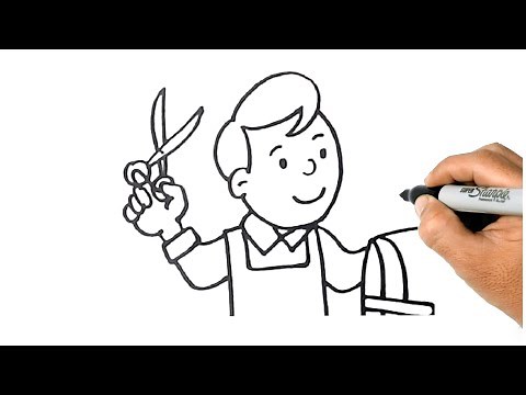 How to Draw a BARBER Easy and Simple