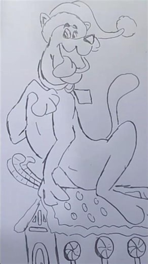 Scooby-Doo Christmas 🎄🐶 easy drawing! #ScoobyDoo #Christmas #Drawing #Cartoon #Shorts