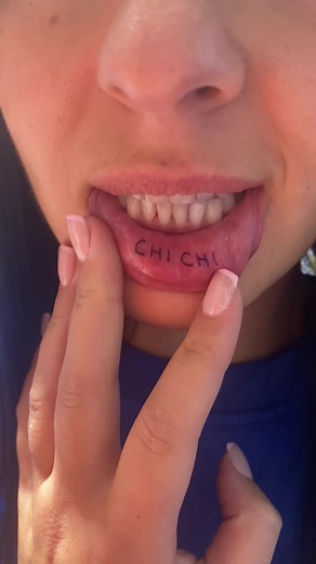 CHI CHI…. Who would you get an inner lip tattoo with!? Love this one on @__alanagrace tattooed by @finelinetattoos