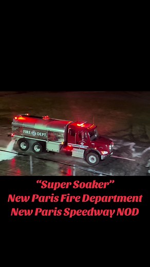 The New Paris Fire Department watered down the track several times throughout the August Night of Destruction at the New Paris Speedway! #toprowracingmedia #toprowracingvideos #explore #fyp #newparisspeedway #nightofdestruction #firetruck