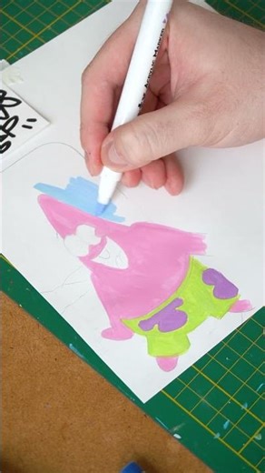 Patrick Star from Sponge Bob custom phone case with acrylic markers #spongebob