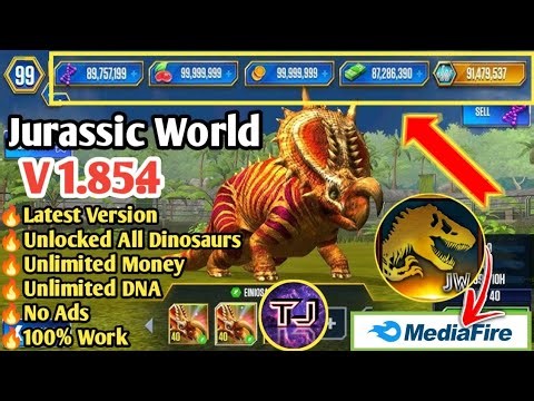 Jurassic World Mod APK v1.85.4 | Unlimited Dinosaurs, Coins, DNA & Free Shopping 2025
