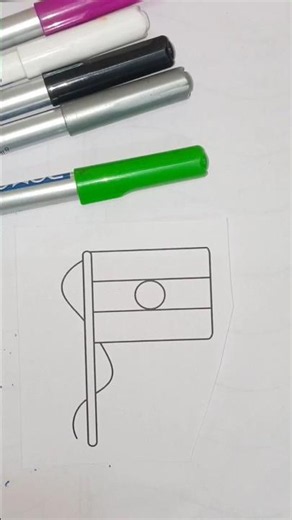 Easy India Flag drawing and colouring #art