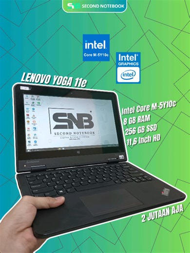LENOVO YOGA 11E Processor : Intel Core M-5Y10c Memory :8 GB RAM storage : 128 GB SSD screen : 11.6 Inch Full HD Grafik : Intel HD GRAPHICS 5300 Baterai awet. Body mulus terawat seperti baru, no minus OS Windows 10 Aplikasi Lengkap Siap Pakai👍 BONUS KELENGKAPAN: 1. charger 2. tas 3. mouse 4. mousepad More Info : Toko Second Notebook Jl.H.Said disebelah Toko Edycom Cctv Admin📞:0851-2626-3793 #laptop #lenovo #lenovoyoga #thinkpad #foryou
