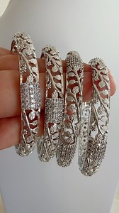 Silver Diamond Bangles /flower Design Real Silver Bangle Design/indian Bangles/ Indian Jewelry/cut Work Filigree Bangles/gift for Her - Etsy UK