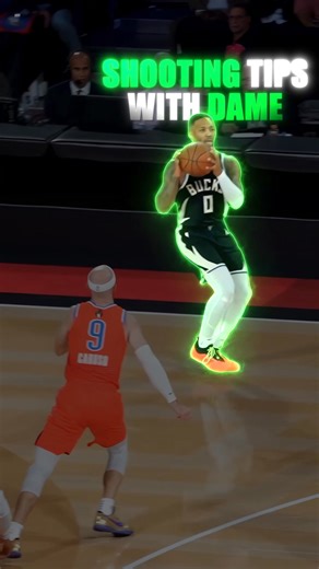 Basketball Shooting Tips With Damian Lillard! ✅ Dip the basketball ✅ Balanced, wide hip base ✅ Ball moves first ✅ Lower body follows #basketball #basketballtips #basketballtraining | ILB Basketball Training