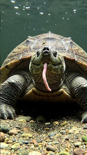 Alligator Snapping Turtle: Size, Diet, Lifespan & Conservation Status #riverlife #shortsvideo