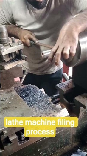 Lathe Machine Filing Process 🔧✨ | Precision Finishing by Hand#shorts #machinist #lathe #satisfying