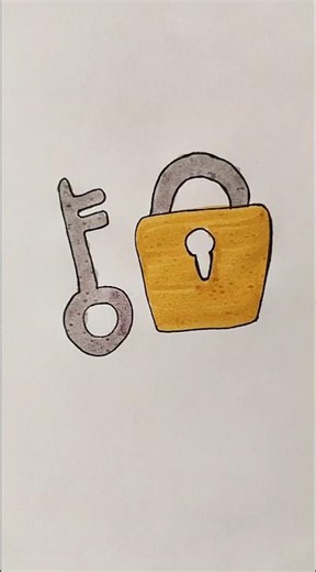 Lock and Key 🔐 Easy Drawing For Kids #lock #key #trending #kidstvforfun #shorts #viralshorts