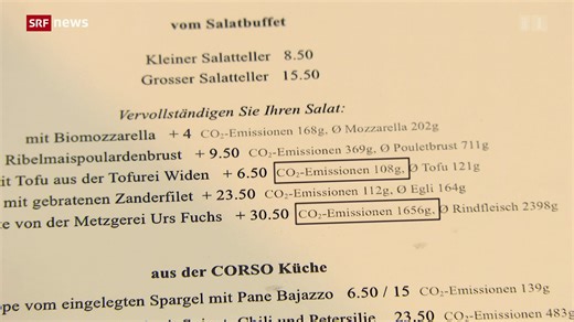 «Die Idee»: CO2-Emissionen der Menüs auf Speisekarten