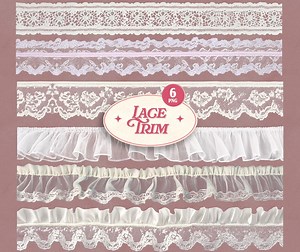 White Lace Trim PNG, Ruffle Lace Border Clipart, Vintage Wedding Lace Edging, Coquette Baroque Rococo Shabby Chic Lace, Scrapbook Design Set - Etsy
