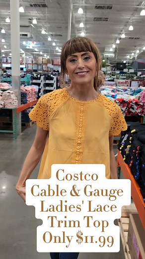 Costco has Cable & Gauge Ladies' Lace Trim Tops for only $11.99! Available in store in four different color options and online in royal blue and yellow for $13.99!@Costco Wholesale #costcofashion #cable&gauge #costcoclothes #costcowomen #costcowomens #costcosummer #costcospring #costco2024#costco #momsoftiktok #costcoweeklydeals #costcomusthaves #costcomom #costcomama #costcobuys #costcomamma #costcosale #costcodeals #costcodeals #costcoinstantsavings #costcofinds #momsonabudget #costco #costcow