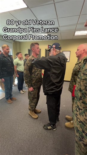 USMC. I tried not to cry, beware the sniffles. My 80 year old Vietnam era Marine veteran father pinned my son’s Lance Corporal promotion. I was divorced when my son was very young and my father was such a huge part of my son’s life, a loving, caring, generous support who was always there unconditionally, a grandfather who led with compassion and integrity and sparked my son’s encyclopedic knowledge of history and subsequently getting his history degrees. My son happened to be home on RA when his