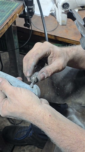 Detailing the grip with Dremel