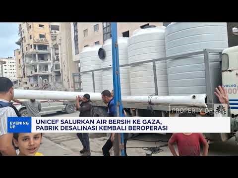 UNICEF Bangun Pabrik Desalinasi, Warga Gaza Nikmati Air Bersih