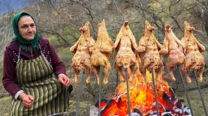 1.3K views · 10K reactions | Cooking Homemade Barbecue In A Faraway Village! Join us on a rustic culinary adventure as Grandma skillfully bakes crispy chicken on an iron spit in the heart of a charming village.  Discover the simple joy of traditional village cooking with us! Have you ever tried homemade barbecue? #cooking #bbq #village #recipe | Sweet Village | Facebook