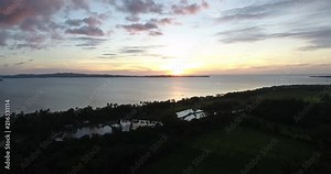 4K Cinematic Aerial footage flying toward the beach on Tablas Island in the Philippines.