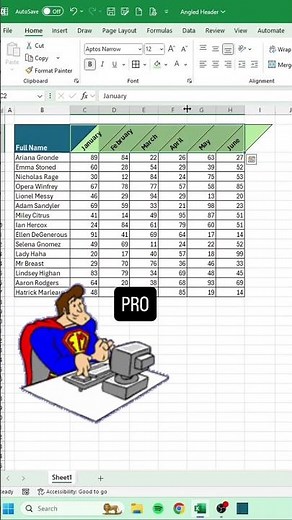 How to create Angled Headers in Excel 📐 #excel