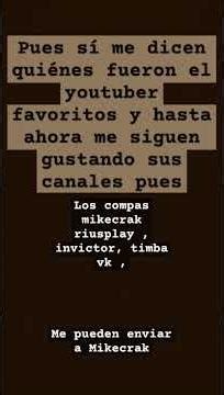 por favor se lo pueden enviar a Mikecrak y le pueden decir si quiero ver mi contenido gracias