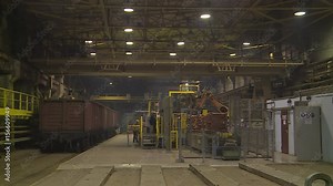 Copper production at a metallurgical plant. Automatic machines. Copper Plant