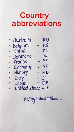 Country abbreviations 👩🏻‍🏫💯