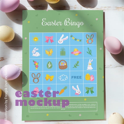 Easter Paper Mockup, Mockup for Printable, PSD (digital Download) - Etsy