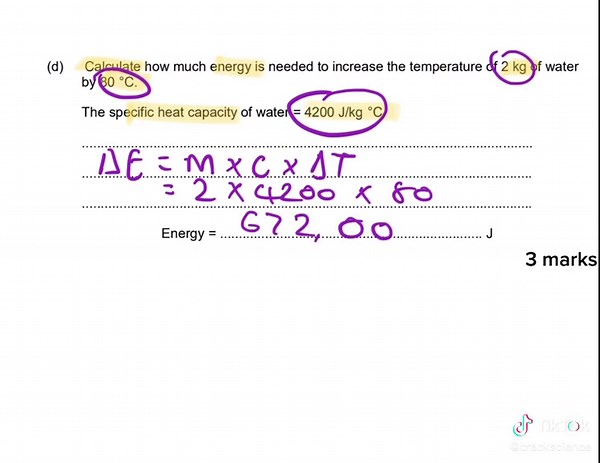Calculate Specific Heat Capacity in GCSE Science