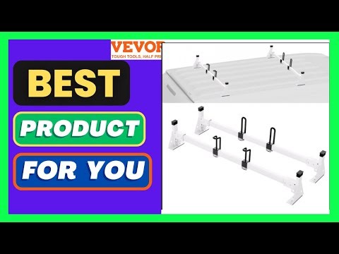 VEVOR Trailer Ladder Rack, 54" 2 Crossbars Ladder Roof Rack, Heavy-duty Steel Van Roof Ladder Rac