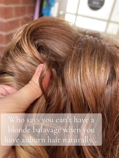 Auburn Hair with Blonde Balayage Highlights